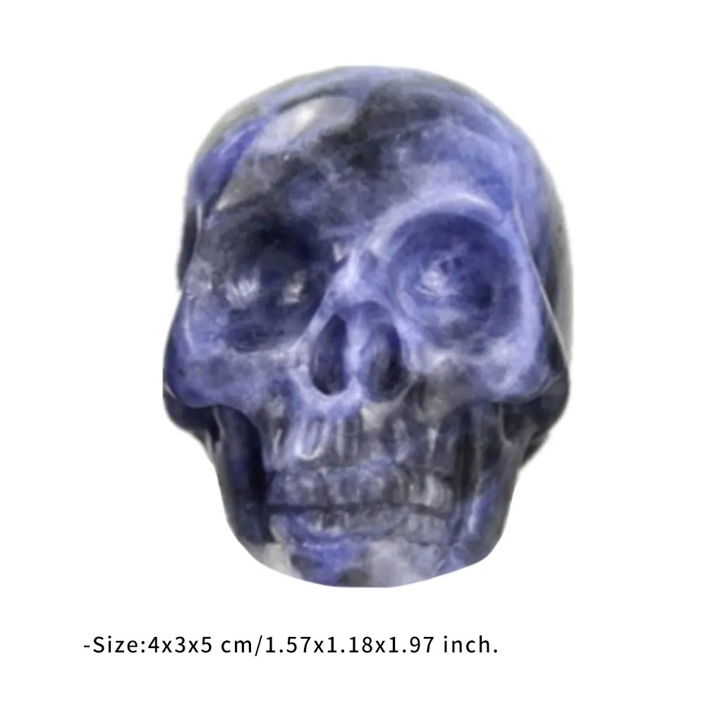 

Skull Figurine Statue Crystal Stone Decorative Skeleton Sculptures Ornament for Gift Spiritual Wicca Energy Supplies Gemstone