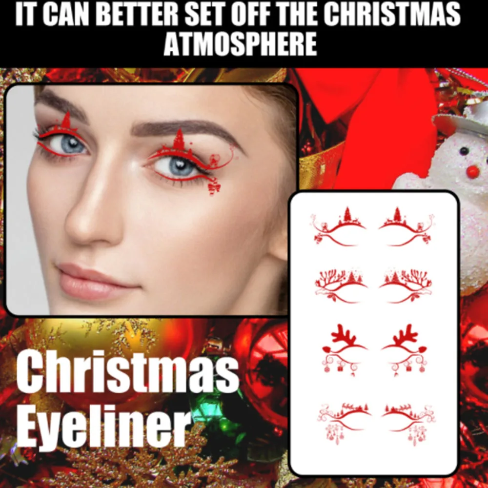 

Christmas Eyeliner Stickers Self-adhesive Eye Stickers Christmas Decorative Eye Sticker for party Makeup Patch Masquerade