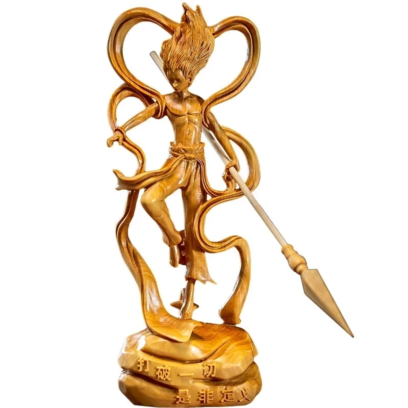 

Nezha - Cartoon Character Sculpture for Wood Carving, Nezha Sculpture, Carved Boxwood Furniture, Decoration
