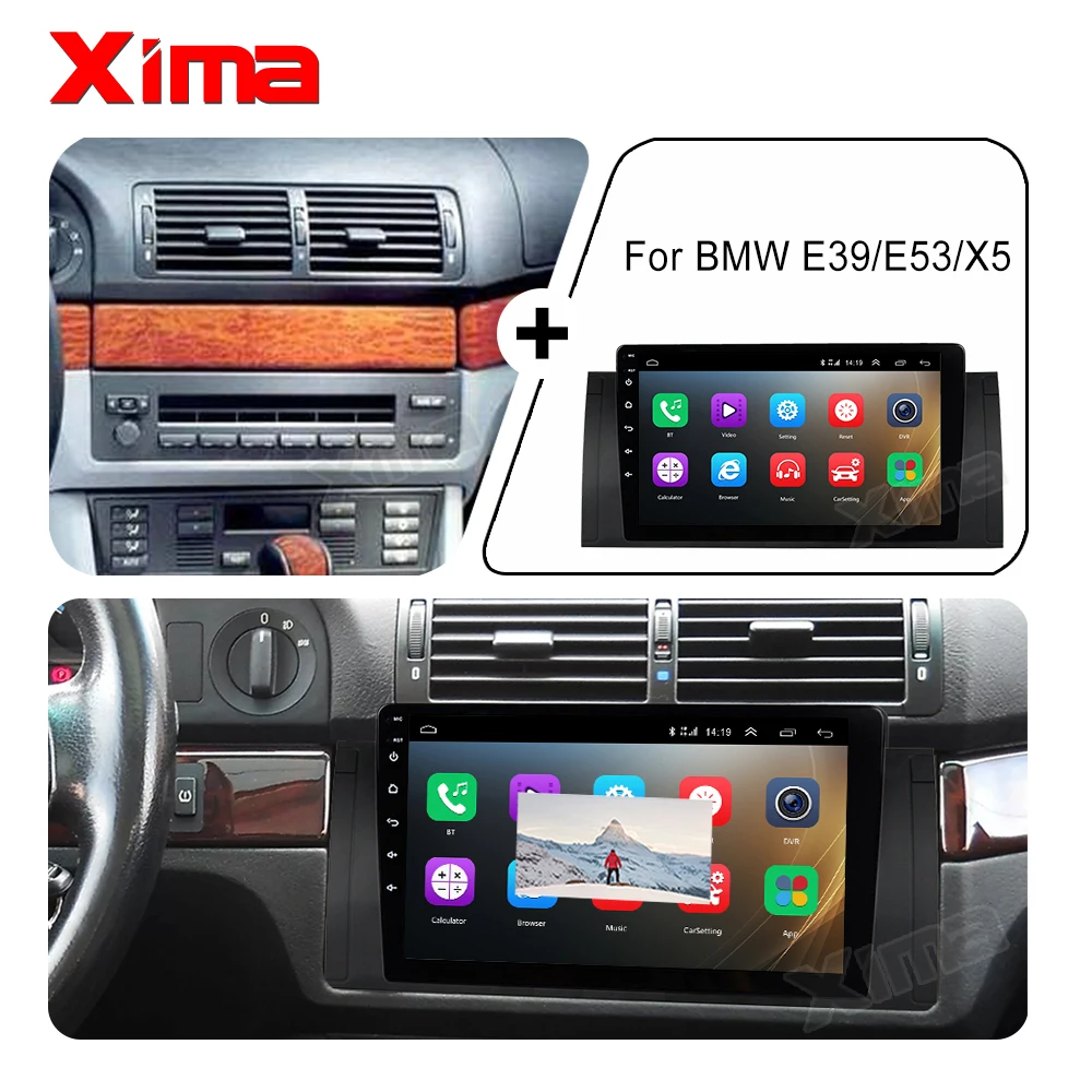 Автомагнитола XIMA 2Din мультимедийный видеоплеер с Android 9 0 4 G LTE для BMW 5 E39 E53 X5 1995-2006 |