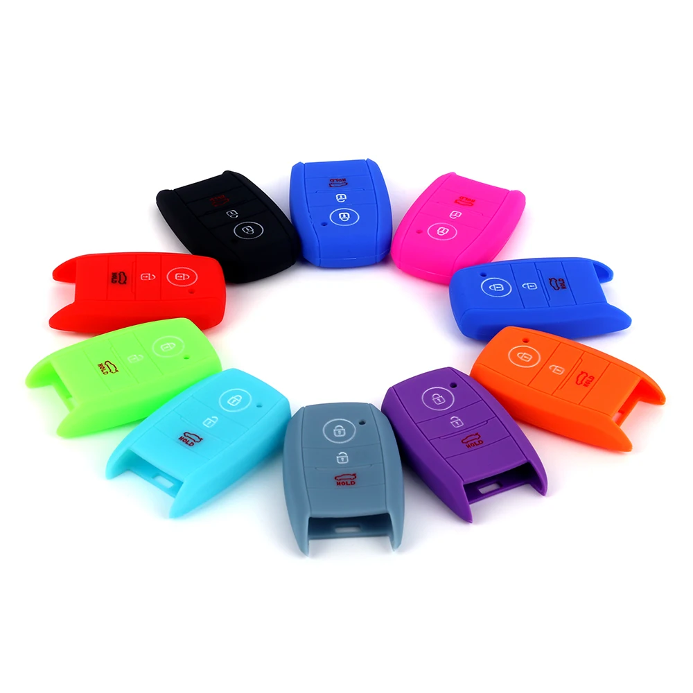 RYHX Fashionable Key Accessory Rubber Silicone Car Cover Case Keyless Protector Fob Remote Wallet for 3 Buttons Smart | Автомобили и