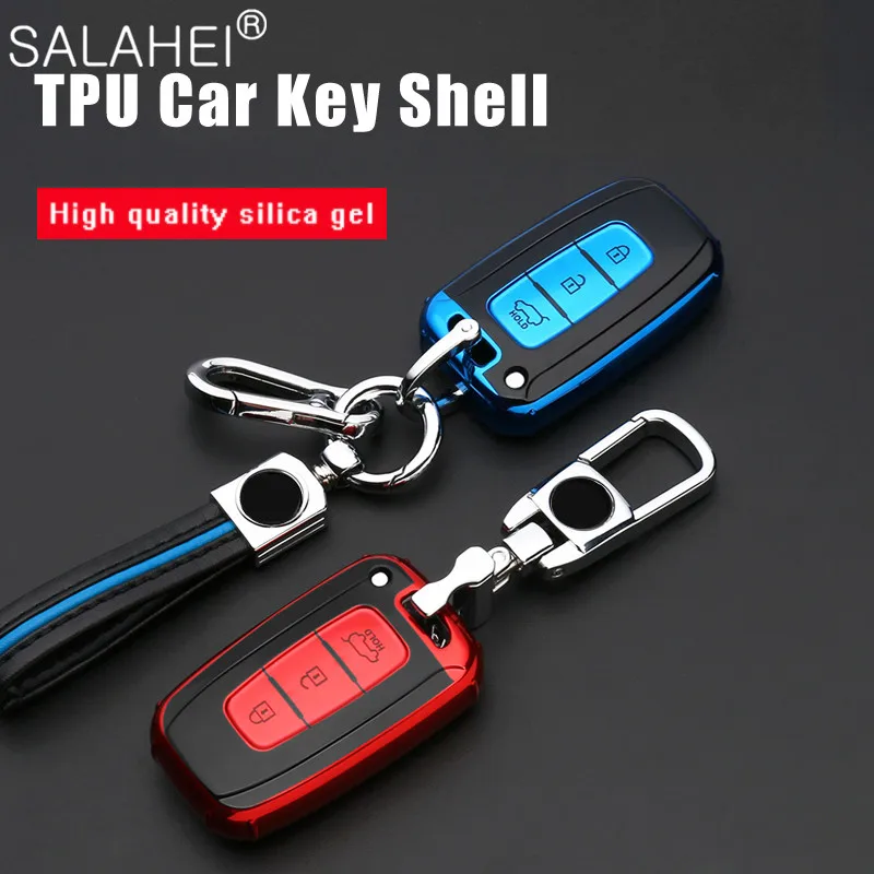 

Soft TPU Car Key Cover Case For Hyundai Solaris HB20 Veloster SR IX35 Accent Elantra i30 For KIA RIO K2 K3 Sportage Accessories
