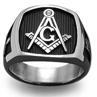 new ag masonic mens ring fashion metal black ring religious accessories party gift size 7 14
