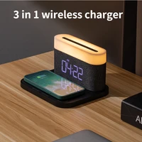 fast wireless charging lamp alarm clock handheld magnetic night led digital clock for iphone xiaomi wireless charging stand