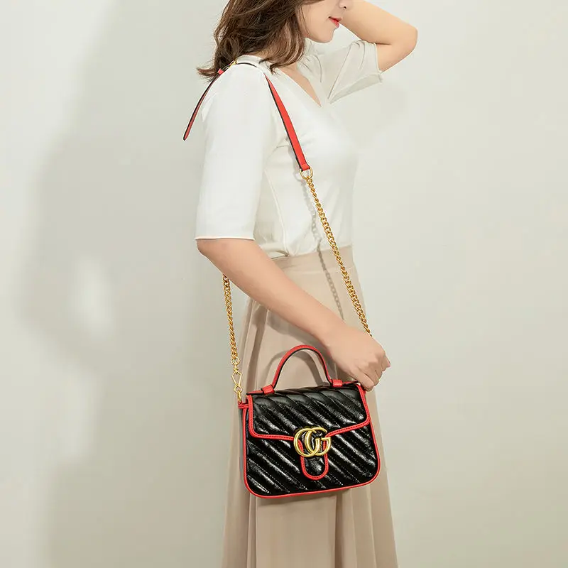 

Love diamond lattice chain bag leather wave pattern bag new fashion women shoulder cross bag