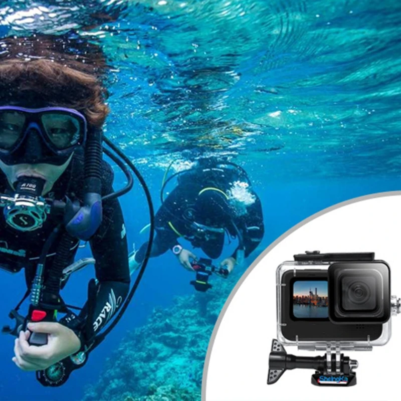 

Protective 40m/131ft Underwater Dive Case Shell with Aluminum Alloy Frame and Tempered Glass for Camera Accessori 53CC