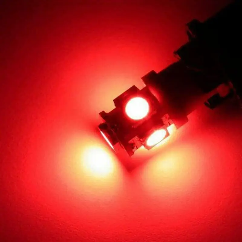 

LED Lights Blubs Bright Car Lamp Bulb Red 194 168 2825 5050 50MA 12V-DC