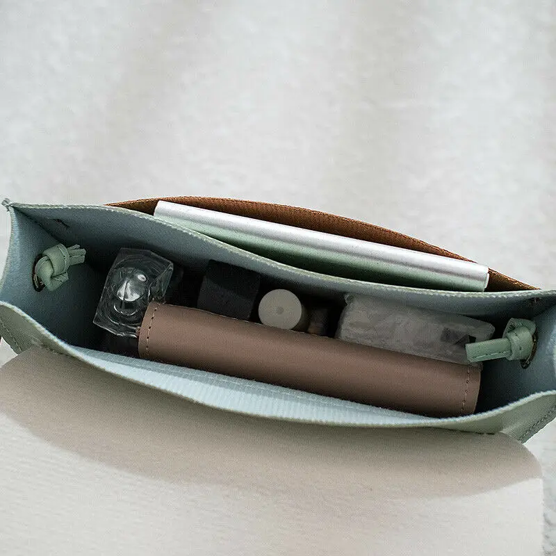 1PC Contrast color Leather Crossbody Bags For Women Travel Handbag Fashion Simple Shoulder Messenger Bag Ladies Cross Body | Багаж и сумки