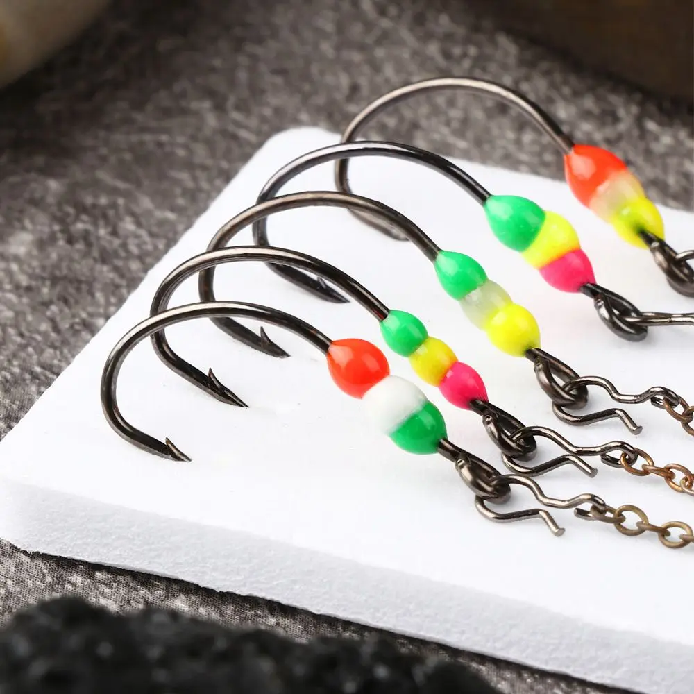 

5PCS/Lot 2021 Chain type Artificial Whale Shaped Lead Hard Hook AD-Sharp Winter Bait Ice Fishing hook
