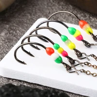 5pcslot 2021 chain type artificial whale shaped lead hard hook ad sharp winter bait ice fishing hook