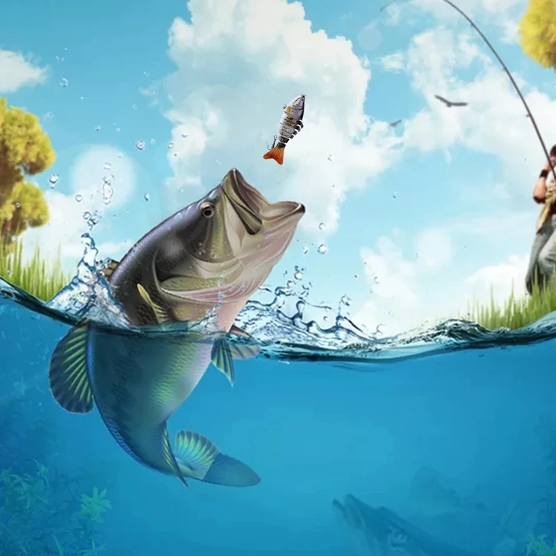 

1 Pcs Multi Sections Fishing Lures 7 Segment Crankbaits Bass Minnow Crank Swimbait Artificial Lures Fishing Tackle Sinking