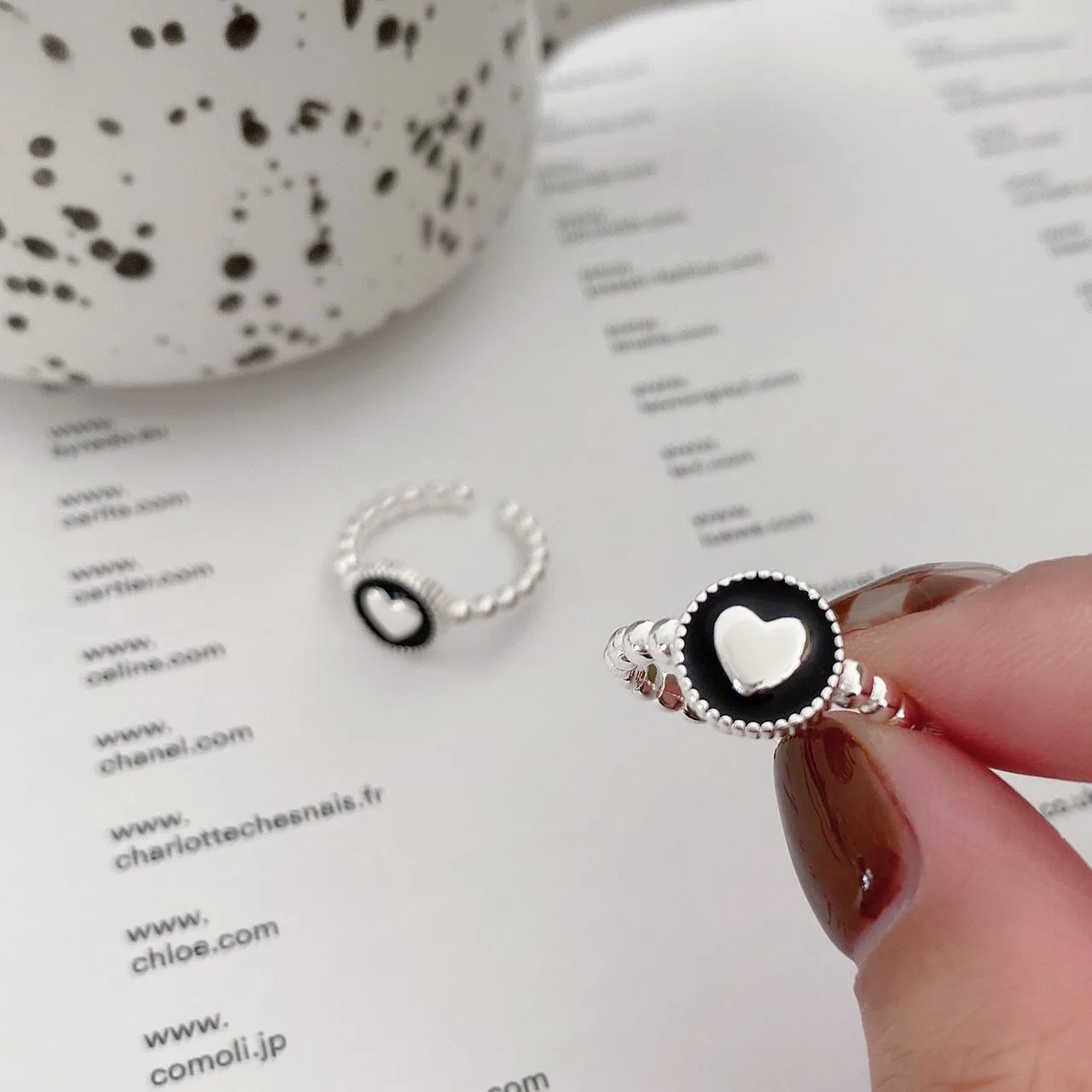 

CDJAIME 925 Sterling Silver Rings For Women 2021 Trendy Vintage Heart Design Adjustable Open Ring Fashion Jewelry Party Gifts