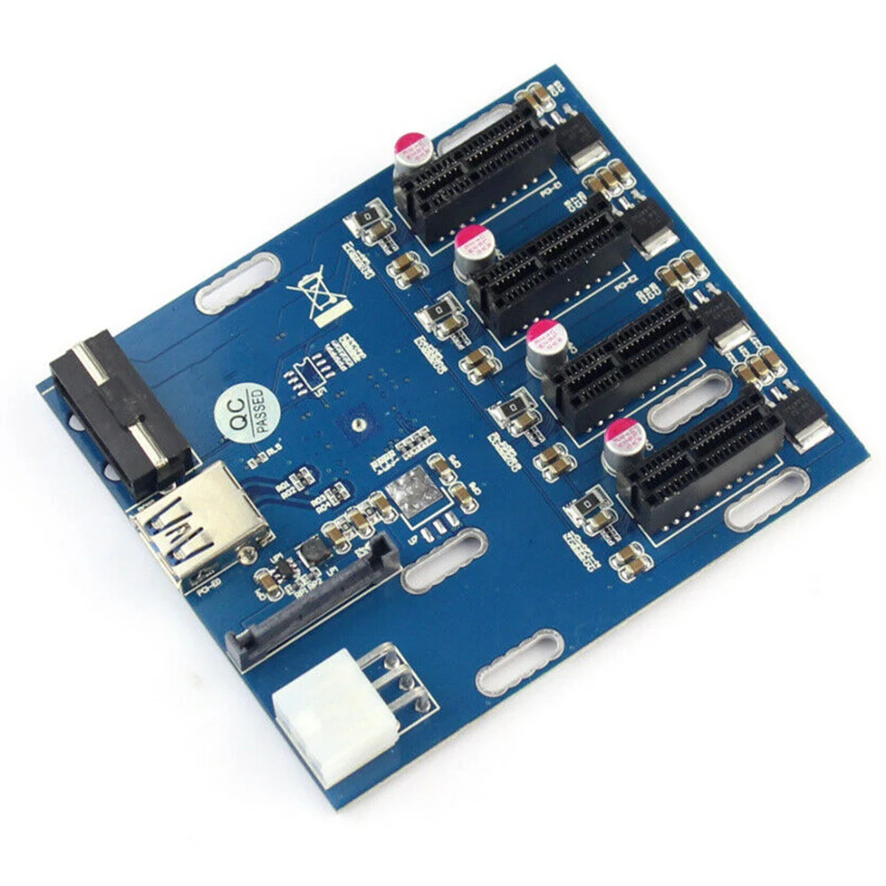 

PCI-E 1 to 4 PCI Express 1X Slots Riser Card Mini ITX to External 4 PCI-e Slot Adapter PCIe Port Multiplier Card dropshipping
