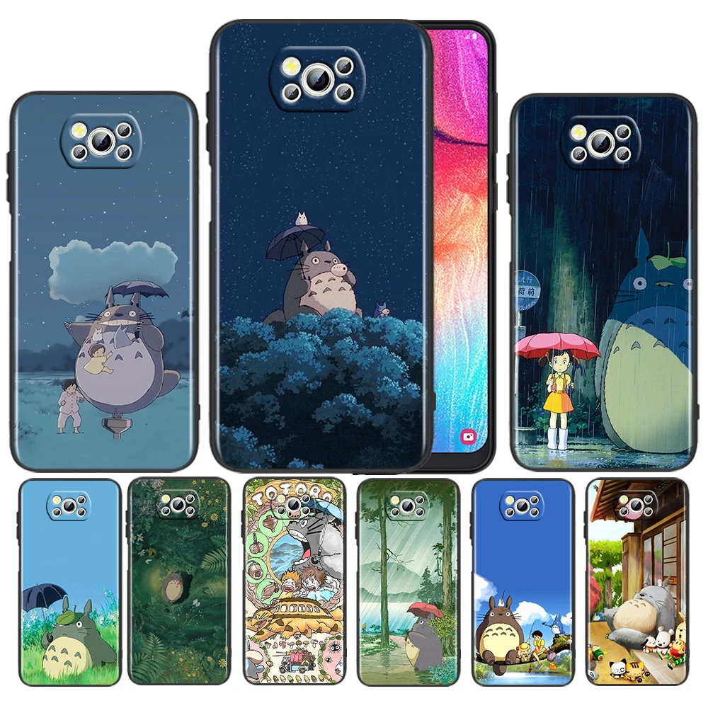 

Tokyo Anime Totoro For Xiaomi Poco Civi X3 F3 GT M3 C3 M2 F2 F1 X2 Pro 6X 5X A2 MIX3 Silicone Black Phone Case Cover