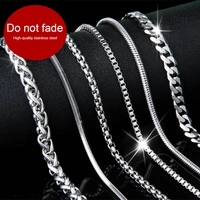 stainless steel fine diy mens chain necklace wave snake bo chain jewelry beads female accessories steel color fashion jewellery