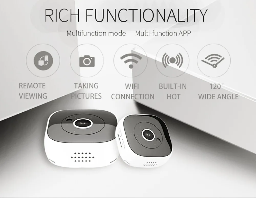 Беспроводная мини-камера с Wi-Fi HD 1080 P, умная ip-камера с функцией ночного видения и функцией обнаружения движения, поддержка приложения, дистанционное управление монитором, скрытая карта TF 64G