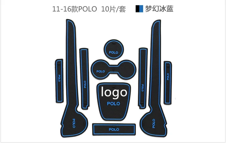 Volkswagen Polo Polo GTI 2011-2017 Gate Slot Pad: Dust Mats, Water Coaster, Non-slip Mats - RED, BLUE, WHITE image 3