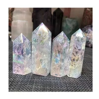 crystal tower point wholesale aura crack quartz clear quartz crystal point for decoration