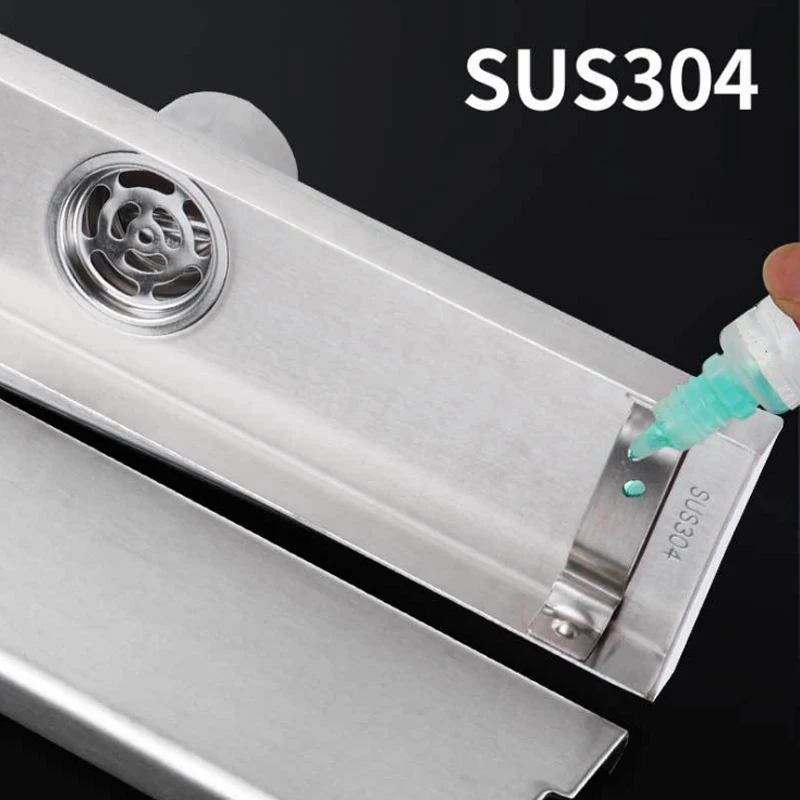 sus 304 floor drain stainless steel rectangular anti odor long linear drainage shower drainer for hotel bathroom kitchen toilet free global shipping
