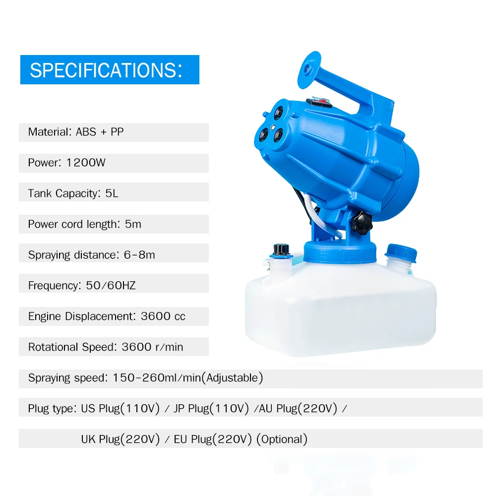 Электрический ulv распылитель Портативный ультра малого объема Мелкодисперсный