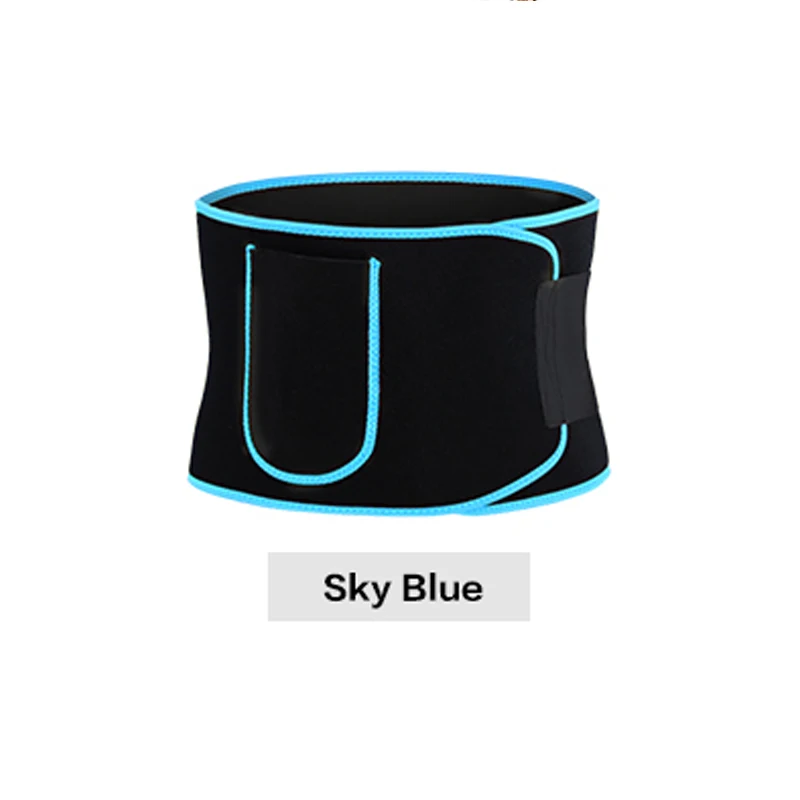 sky blue sweat belt Универсальный фитнес для взрослых спортивный пояс Поддержка упражнения для похудения формирующий ремень тренажерный зал тренировка Талия Триммер пояс для похудения - Цвет: sky blue sweat belt