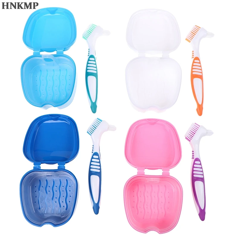 

1 Набор, коробка для зубных протезов и фиксатор для зубных протезов, чехол для зубных протезов, многослойная щетина, накладные зубные щетки (1...