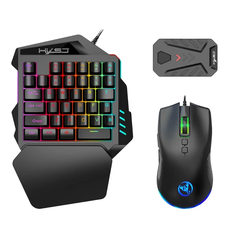 

Проводная игровая клавиатура Y3ND V400 RGB с подсветкой и конвертером мыши