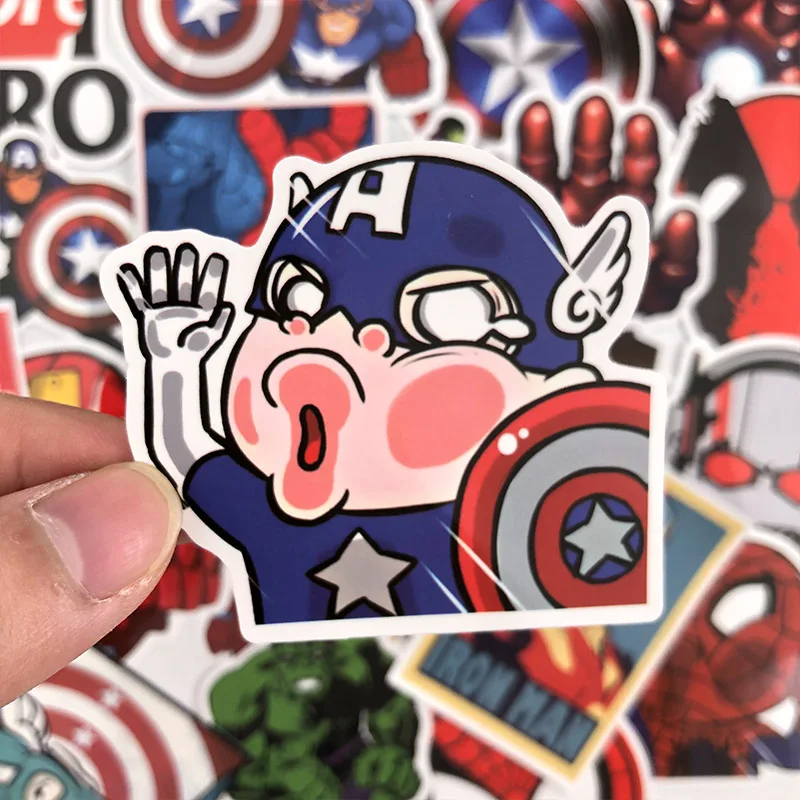 50 шт. Marvel Мстители мультфильм стикеры s водонепроницаемый для ноутбука мото скейтборд багаж гитара мебель наклейка игрушка н