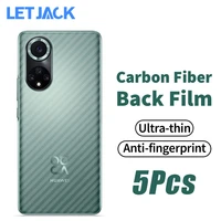 5pcs back cover protective film for huawei nova 9 8 mate 40 30 20 pro 3d carbon fiber back film p50 p40 p30 pro lite not glass