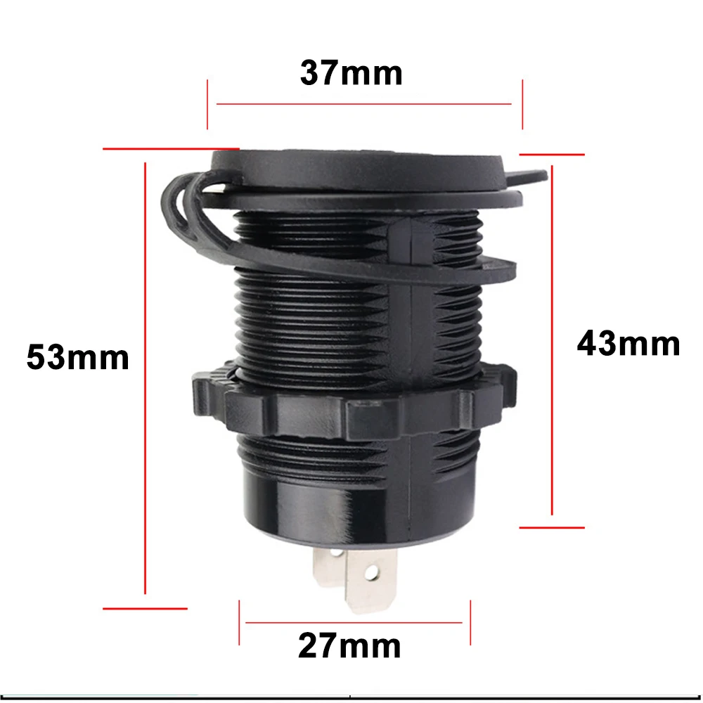 usb car motorcycle cigarette lighter qc 3 0 dual usb charger 12v 24v car moto cigarette lighter sockets power plug outlet led free global shipping