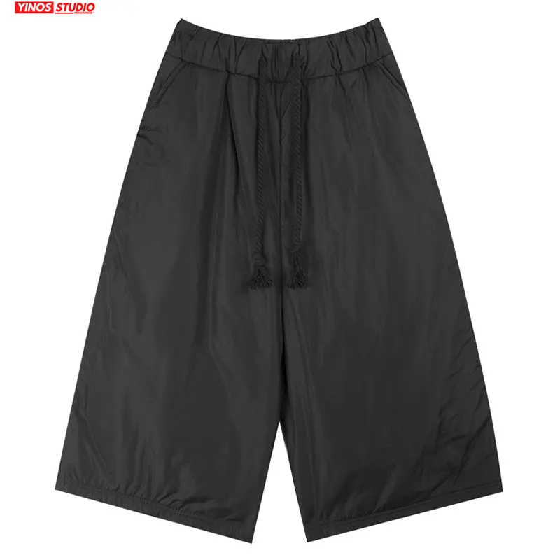 Прямая поставка мужские однотонные мешковатые широкие брюки уличные