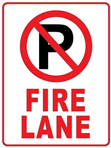 

Metal Sign Great Aluminum Tin Sign Fire Lane with No P Sign 12" X 8"