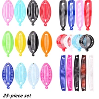 25 piece set of european and american style ladies color plate hair plastic banana clip fish clip hairpin