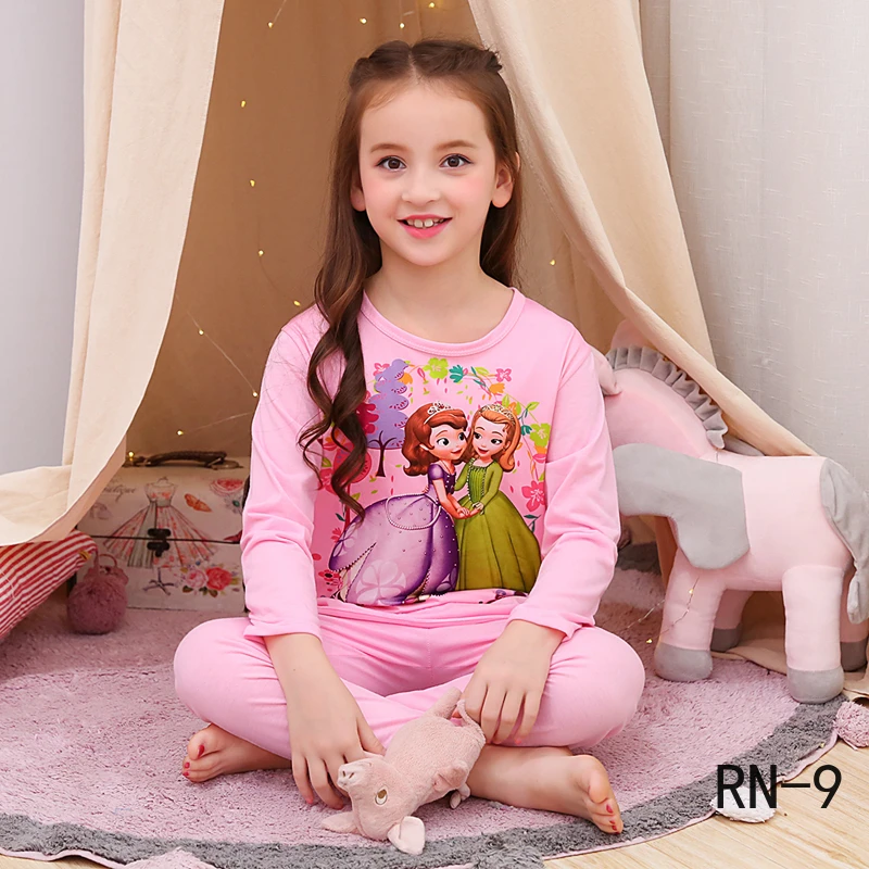 Модная детская пижама с героями мультфильмов комплект одежды для сна отдыха