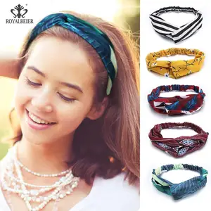 Женская повязка для волос в богемном стиле, эластичная повязка на голову с бантиком, Спортивная Повязка на голову, повязка на голову для девочек, головной убор HB069