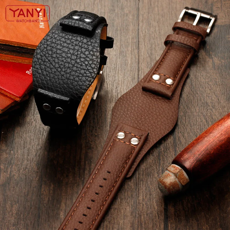 Genuine Leather Watchband 22mm strap With mat for fossil CH2891 CH3051 CH2564 CH2565 watch band handmade mens leather bracelet