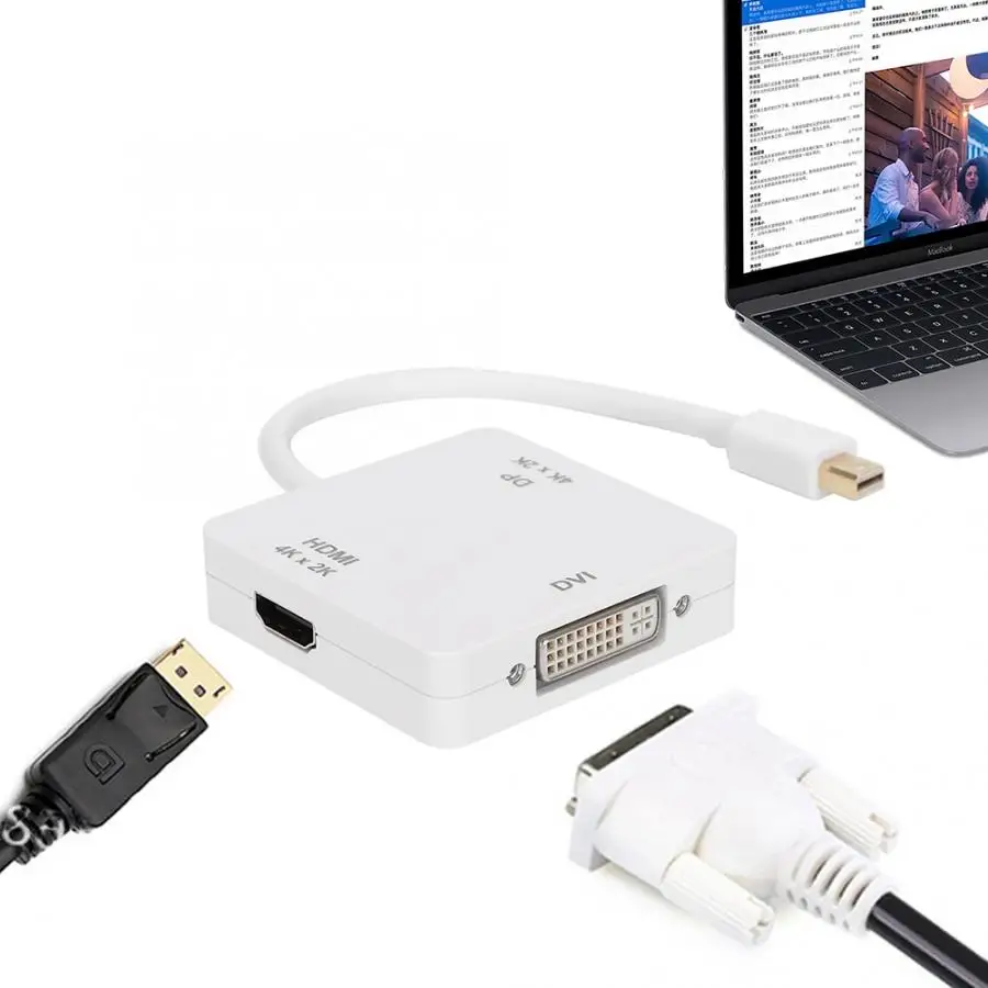 Аудио кабель 3 в 1 с дисплейного порта MiniDP на DVI HDMI DP аудио высокой четкости видео