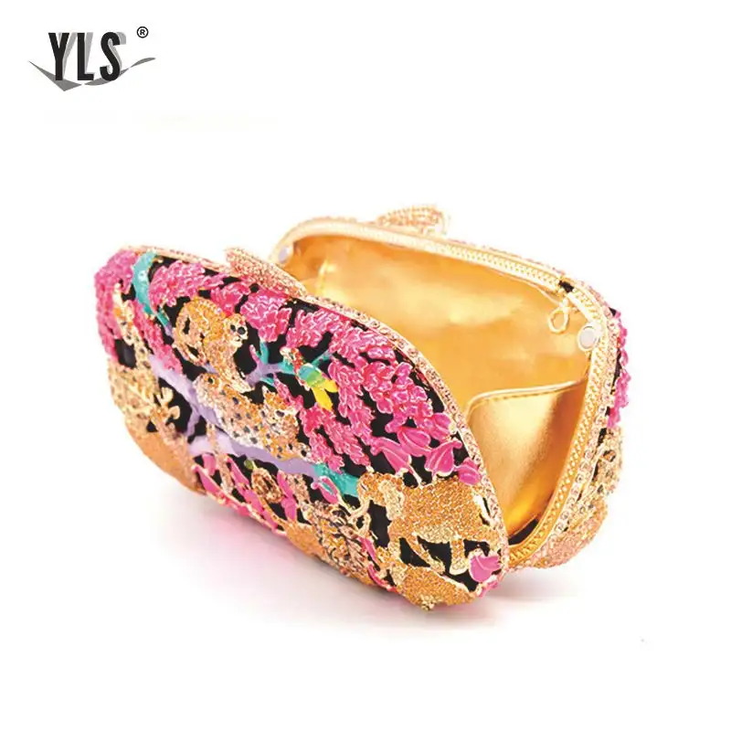 Женская вечерняя сумочка дождевой лес с кристаллами и животными|Вечерние