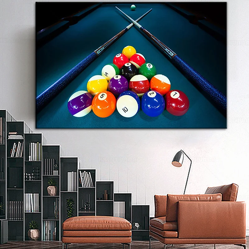 Картина Спортивная бильярдная игра холст постер печать настенное искусство