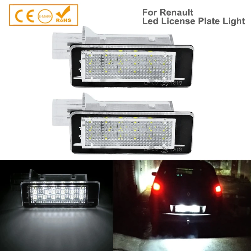 

2x LED License Number Plate Light Lamp for Renault Captur Clio III Espace IV fluence Laguna III Megane III grandtour Twigo II