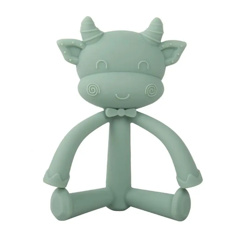 

BPA Free Silicone Teethers Food Grade Cartoon Teething Toy Baby Shower Gifts D7YD