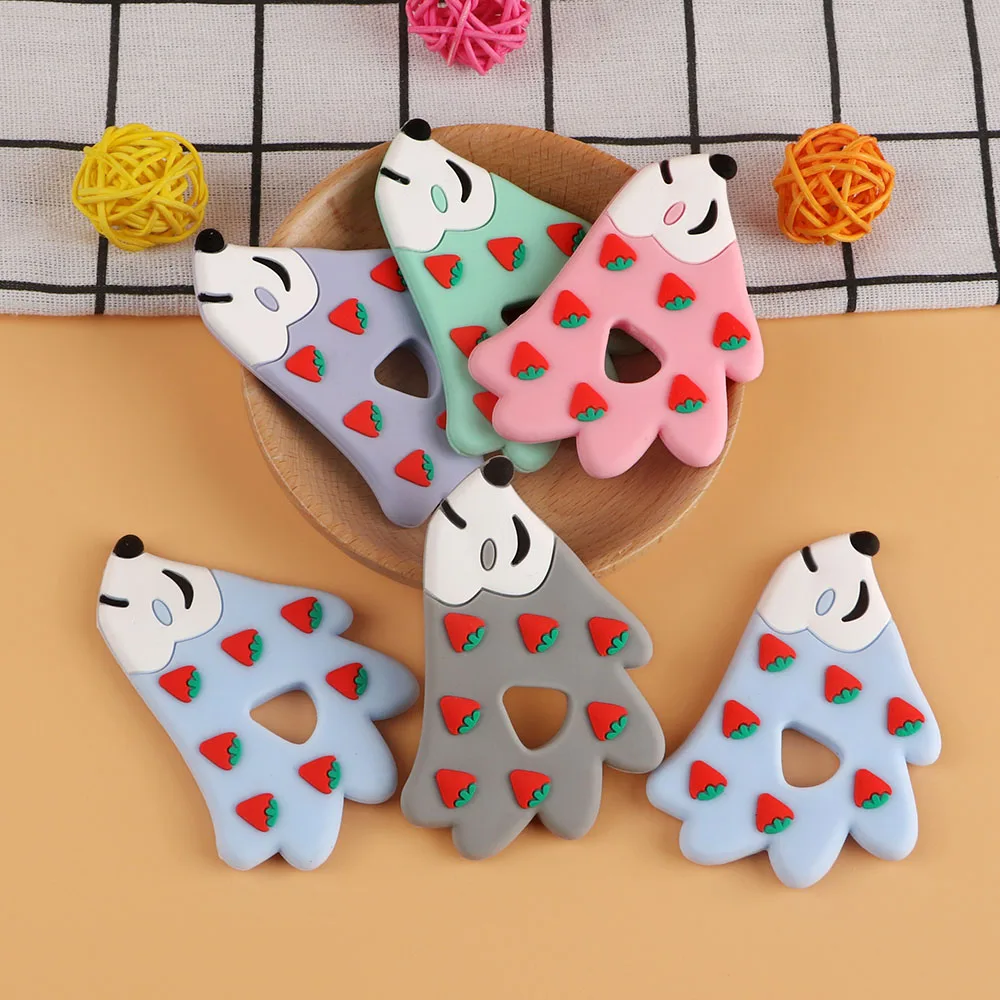 Kovict-mordedor de silicona de grado alimenticio para beb&eacute;, accesorios de cadena de chupete masticables de dibujos animados de animales, 1 ud.-3