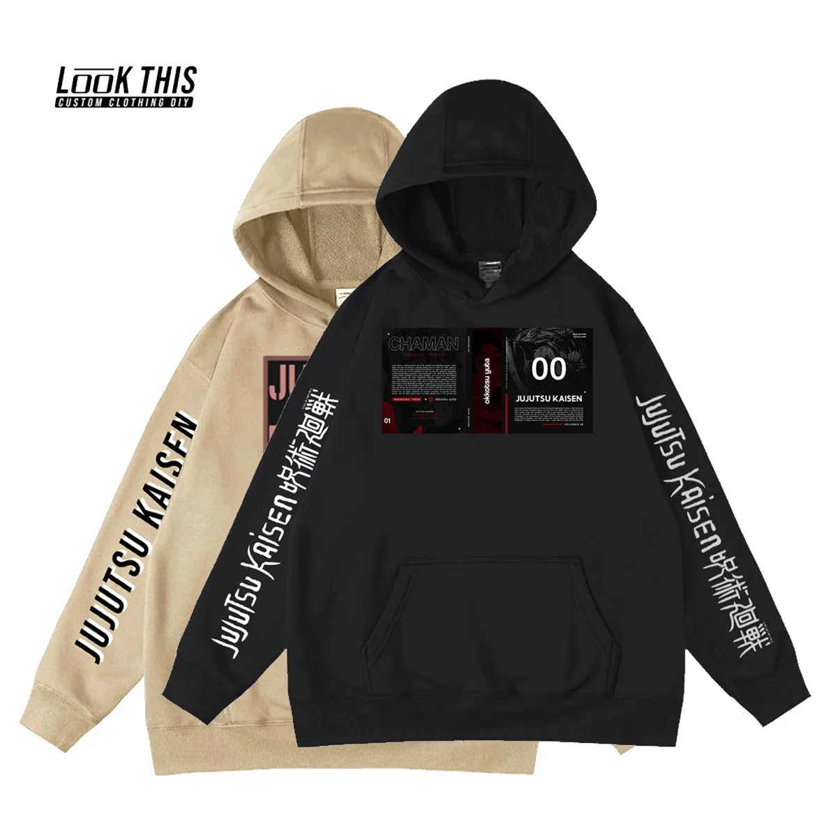 

Jujutsu Kaisen Anime Cuff Printing Oversized Hoodie tops for teens Sweatshirts Hoodies Children's clothing Hooded sweatshirts