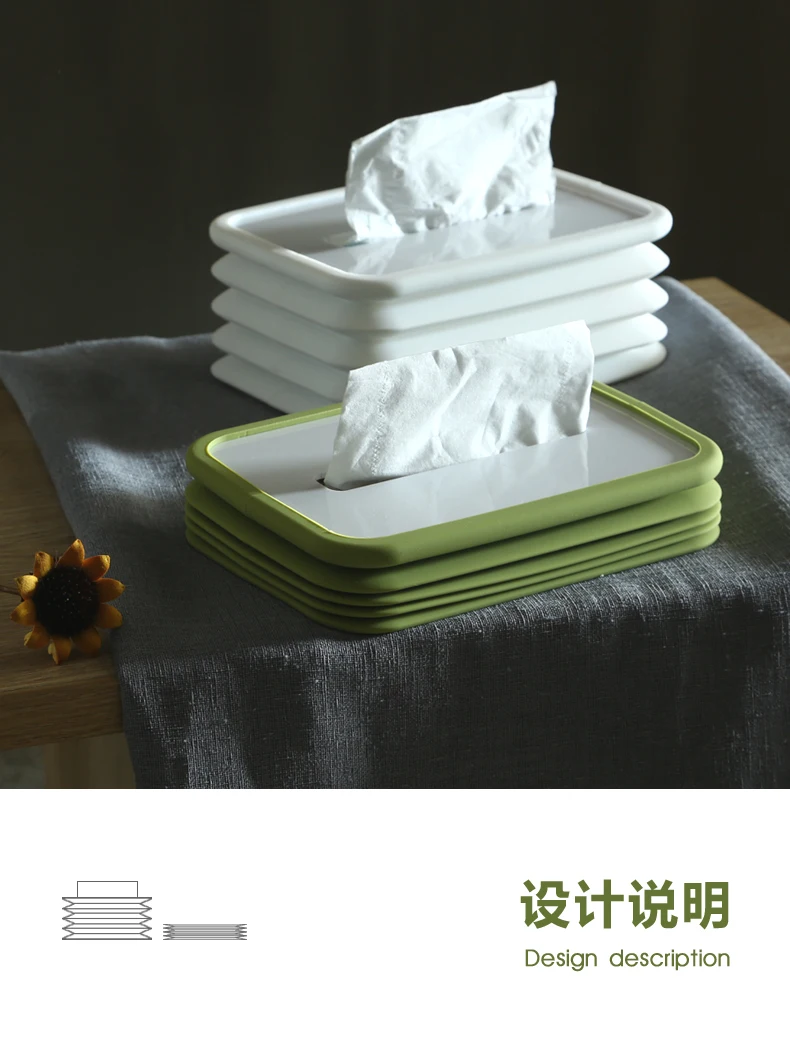 

Silica pump paper box automatic lifting paper towel box household table top napkin box paper towel car storage box foldable