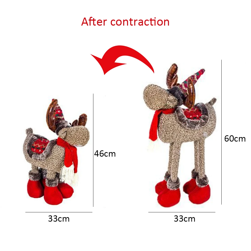 Рождественское украшение 45-60 см тканевая плюшевая кукла лось настольные
