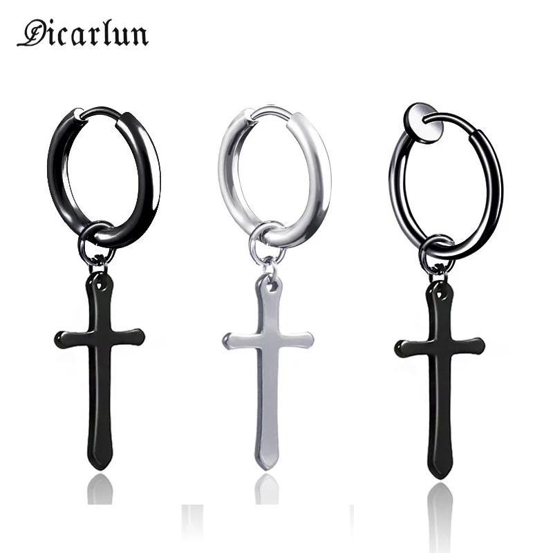 DICARLUN маленькие серьги капли с крестиком состояние Для мужчин t шарма ювелирных