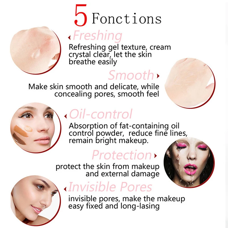 

Pores Face Base Makeup All Matte Primer Gel Cream Oil Control Facial Brighten Pores Eraser Long Lasting Primer