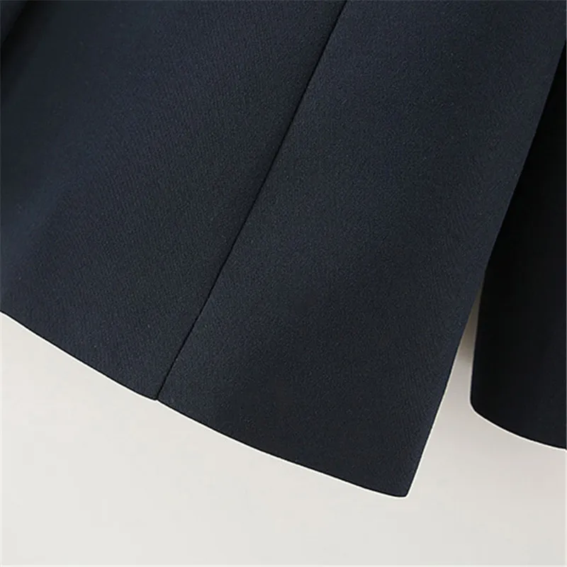 

Double Breasted Winter Suits Women Dark Blue Blazer Womens Coats Blaser Femeninos