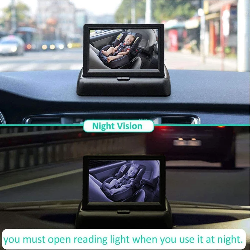 Baby Car Mirror 4.3Inch HD Night Vision Display Safety Seat Camera Monitored Rearview | Автомобили и мотоциклы