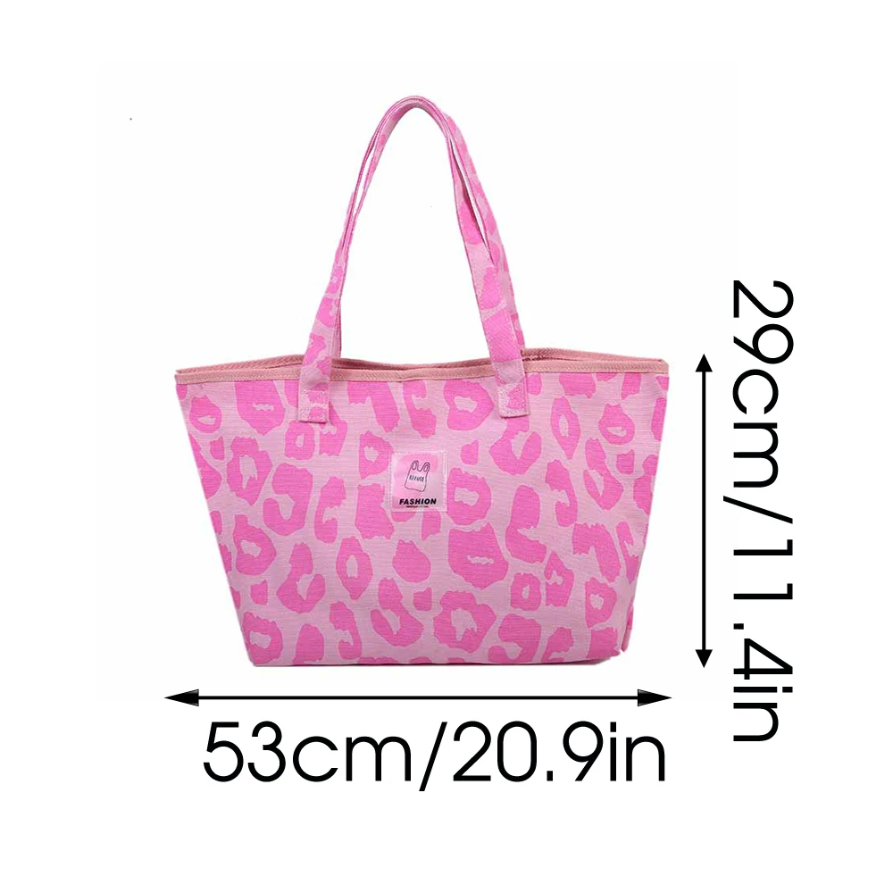

Leopard Printed Pattern Canvas Shoulder Bag for Women Large Capacity Textured Ladies Handbag Casual Female Big Underarm Tote Bag
